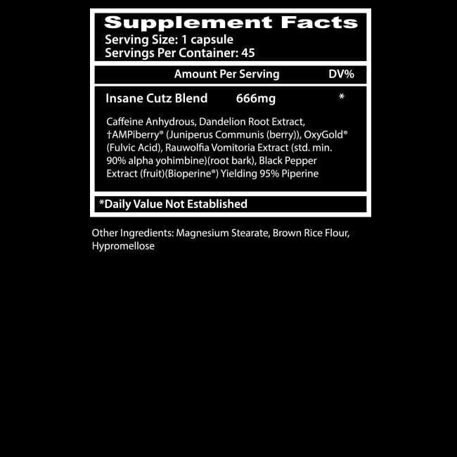 Insane Labz Termogênico Insane Cutz 45 Cápsulas - Imagem 2